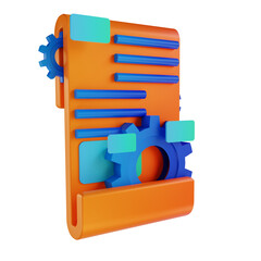 3D illustration gear and document content management