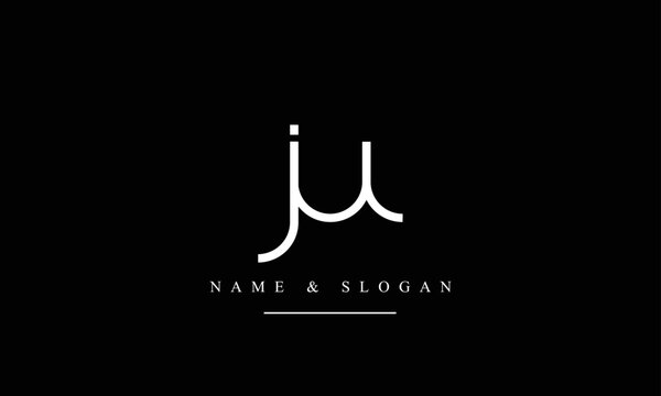 UJ, JU, U, J abstract letters logo monogram