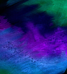 Colorful watercolor brush strokes on a dark background. Watercolor dynamic background. Illustration.