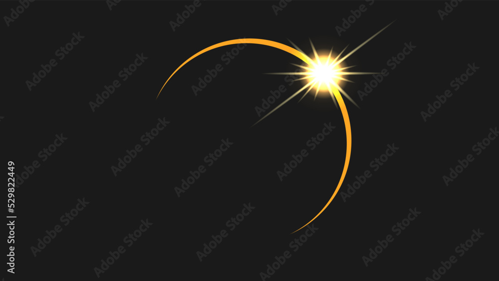 Wall mural a solar eclipse with a glare from the appearing sun.