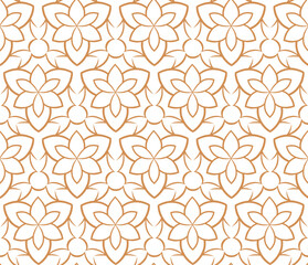 Golden ornamental seamless pattern for decor, print, wallpaper, background
