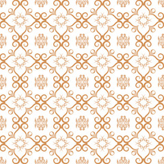 Golden ornamental seamless pattern for decor, print, wallpaper, background