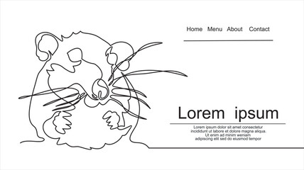 mouse icon, rat, mice thin line symbols