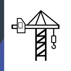 construction crane, web icon, isolated icon on white background, construction, repair, construction tools