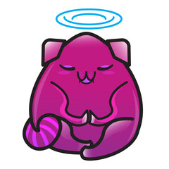 A cat Yoga or  kitty pet sticker