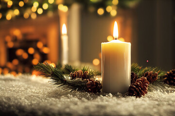 クリスマス, ろうそく, デコレーション, お祝い, 炎, 光, 冬, 装飾品, 季節,...