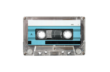 Retro music audio tape cassette isolated - 529826278
