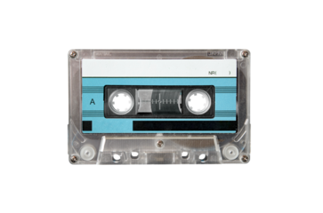 Retro music audio tape cassette isolated