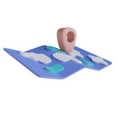 3D illustration travel map