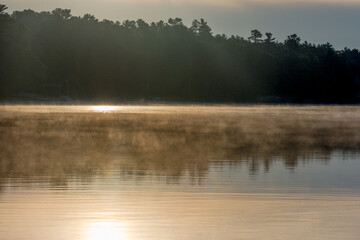 Fototapeta premium Morning sun on the lake