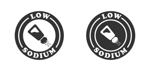 Low sodium badge or logo. Flat vector illustration. - obrazy, fototapety, plakaty
