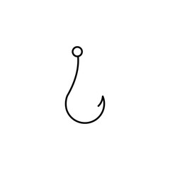 Fish Hook line art icon design template vector illustration