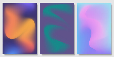 Set of colored gradient template. Abstract background