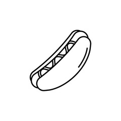 Hot Dog line art icon design template vector illustration
