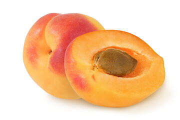 Apricot on an isolated white background
