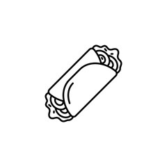 Burrito line art icon design template vector illustration