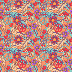 Colorful Trippy Psychedelic Seamless Pattern