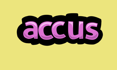 ACCUS writing vector design on a yellow background