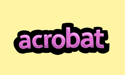 ACROBAT writing vector design on a yellow background