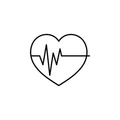 Heart Beat line art icon design template vector illustration