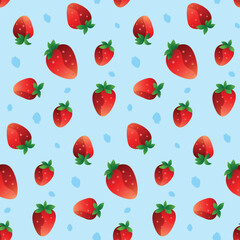 Strawberry Vector Seamless Pattern