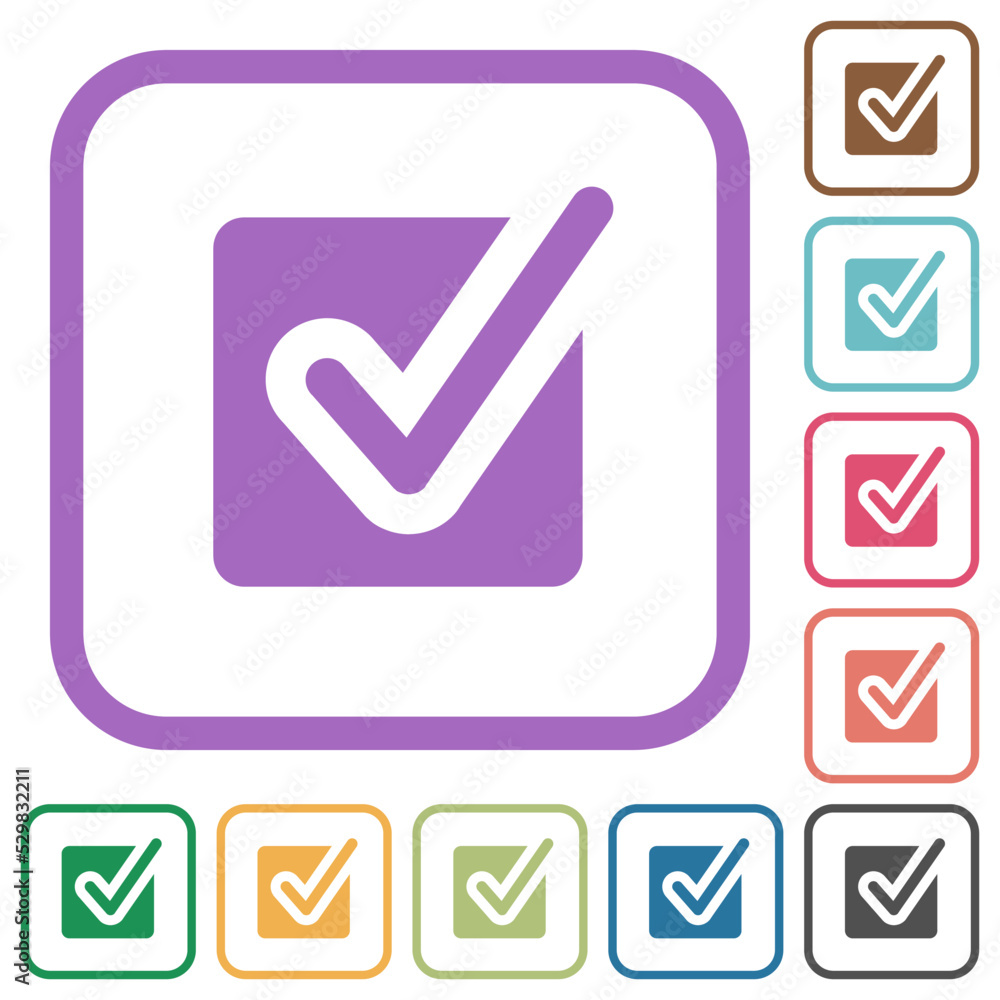 Poster checked box solid simple icons