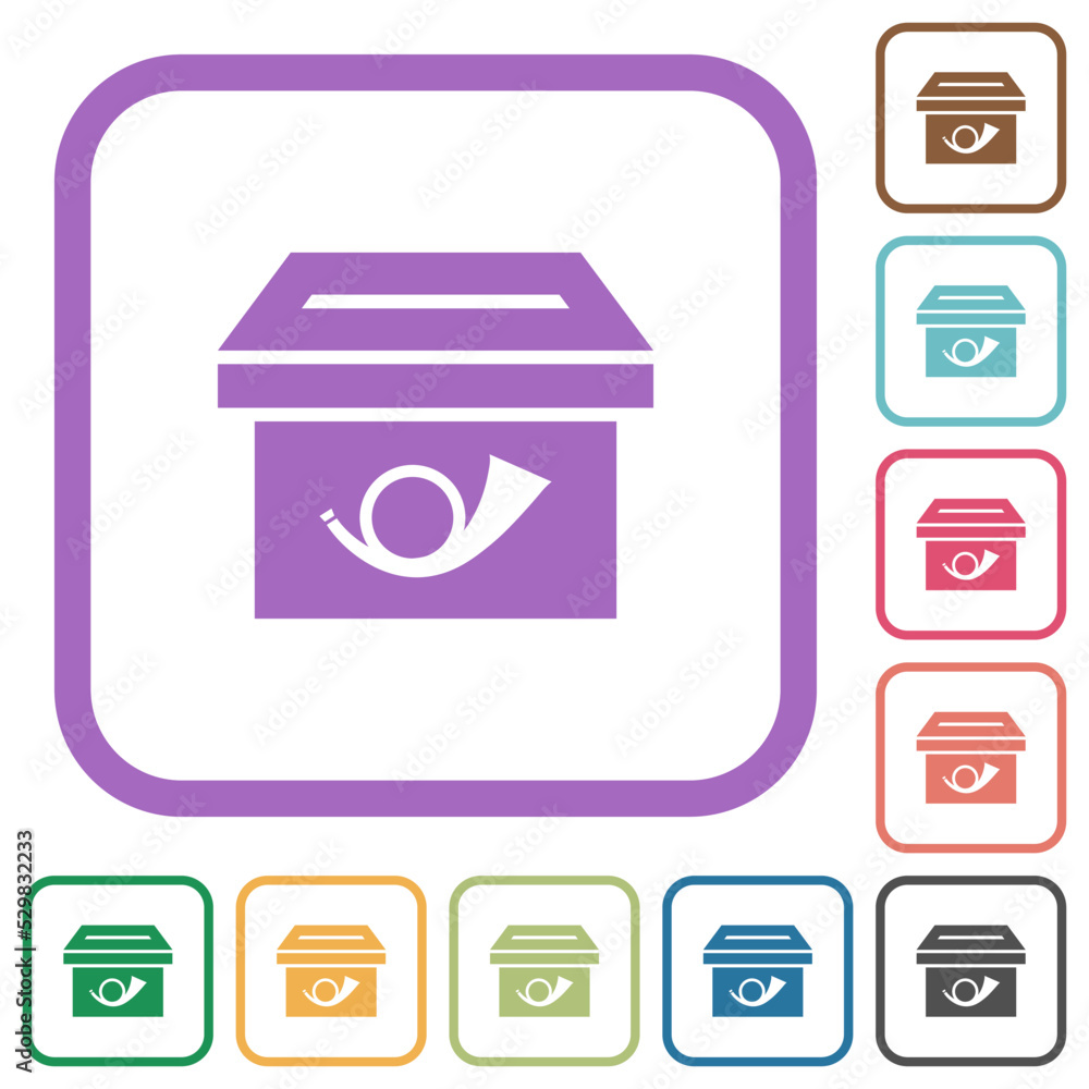 Poster post box solid simple icons