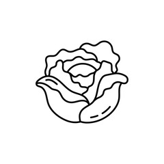 Cabbage line art icon design template vector illustration