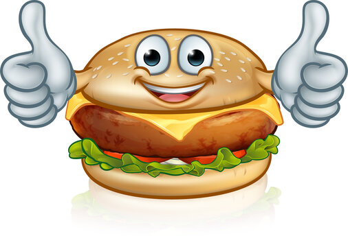 recommend clip art: Burger Food Mascot Cartoon Character