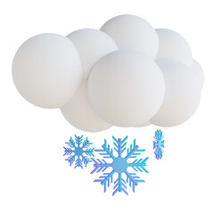 3D illustration cloudy snow