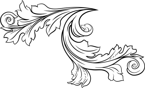 Floral Filigree Pattern Scroll Design
