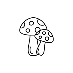 Mushroom line art icon design template vector illustration