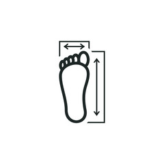 Foot size chart icon isolated on white background