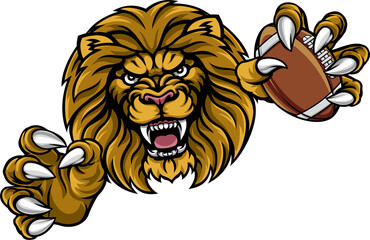 Lion American Football Ball Sports Mascot