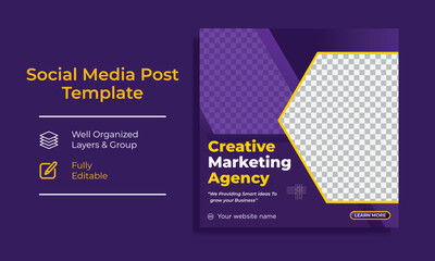 Corporate Digital Marketing Training Course Social Media post template vector premium 