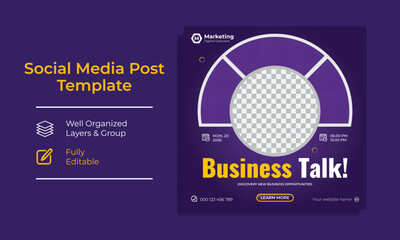 Corporate Digital Marketing Training Course Social Media post template vector premium 