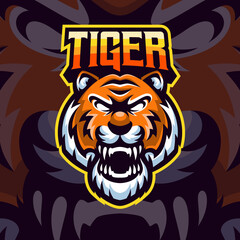 Tiger masscot logo esport illustration premium vector