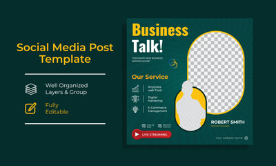 Corporate Digital Marketing Training Course Social Media post template vector premium 