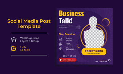 Corporate Digital Marketing Training Course Social Media post template vector premium 