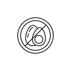 No Eggs line art icon design template vector illustration