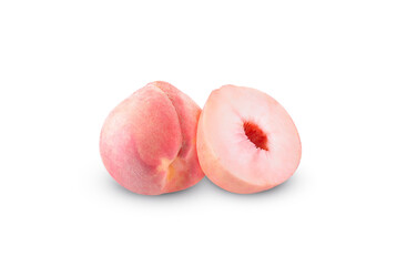 The Peach Fruit on the white background.