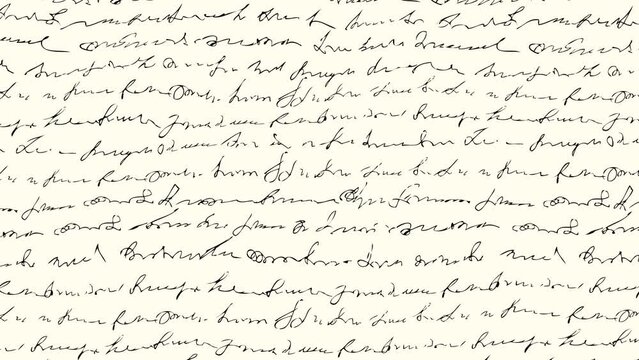 Wavy moving background. Imitation of abstract lettering. Text is unreadable. Seamless looping footage.