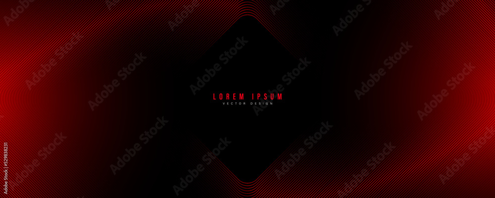 Aufkleber abstract futuristic technology lines background with red light effect. modern red glowing square lin