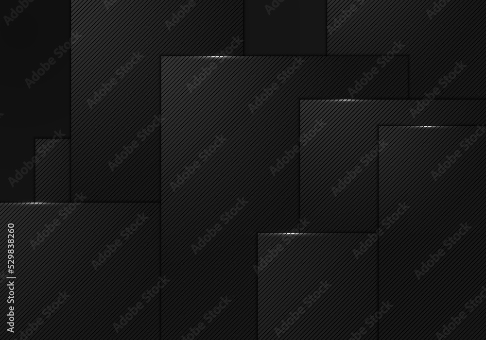 Poster abstract gradient black metallic decorative style. overlapping artwork design with technology backgr