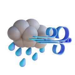 3D illustration stormy rain