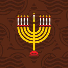 hanukkah winter candle mandala vector 