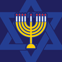 hanukkah winter candle mandala vector 