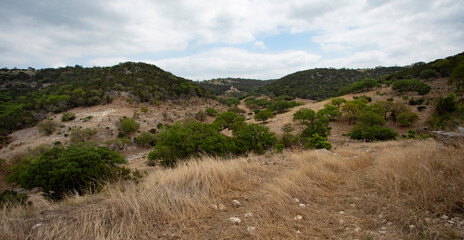 Fototapeta na wymiar Valley in a rugged region of Texas Hill Country