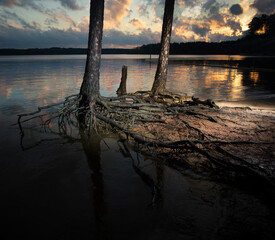 Cloudy sunset at a North Carolina Lake