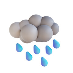 3D illustration heavy rain